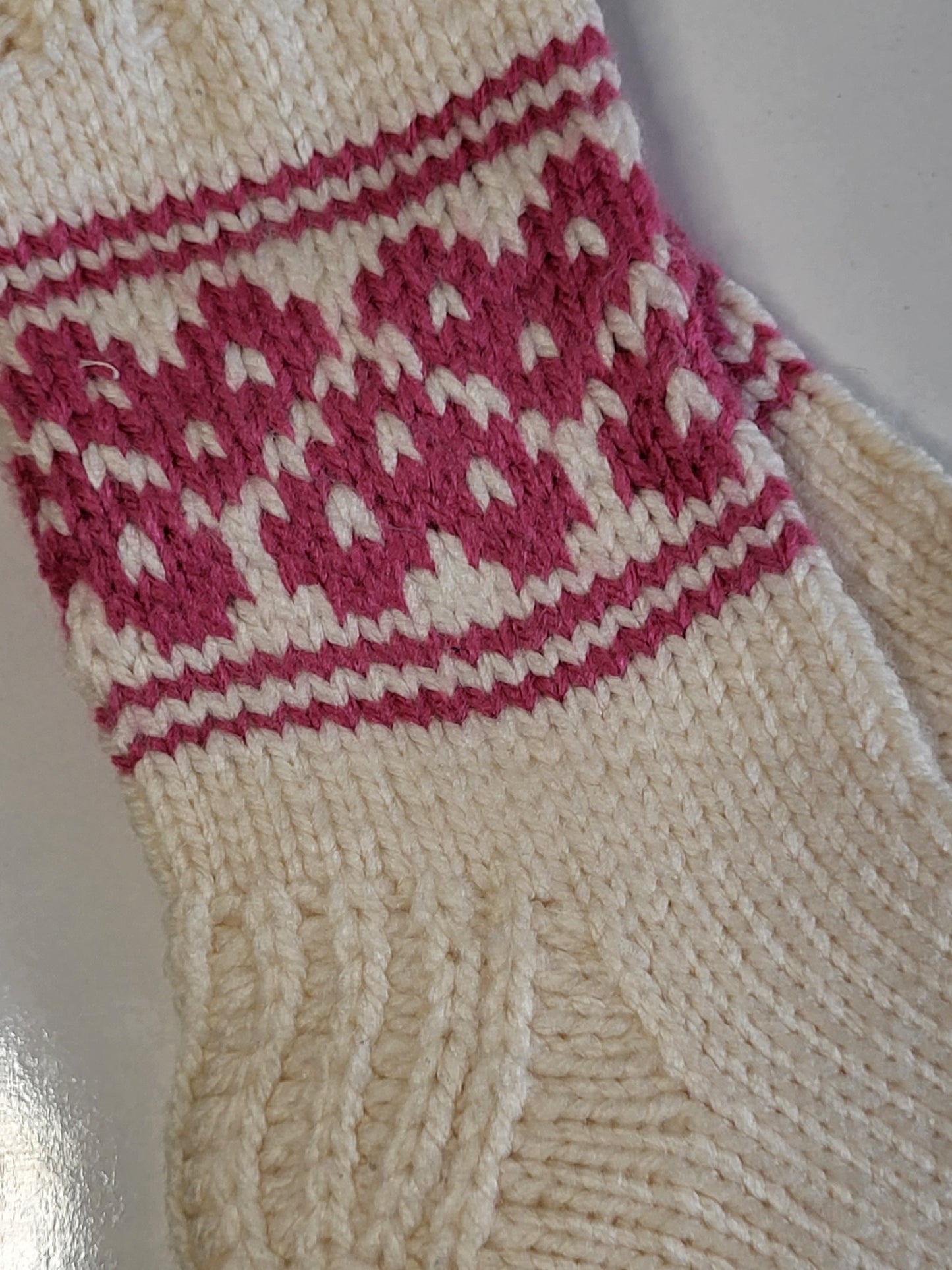Child knitted aran socks size 12-13 UK