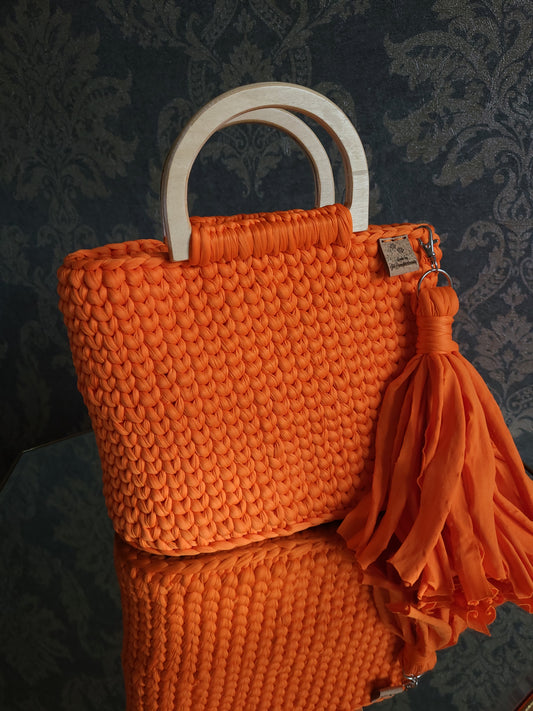 Handmade crochet handbag