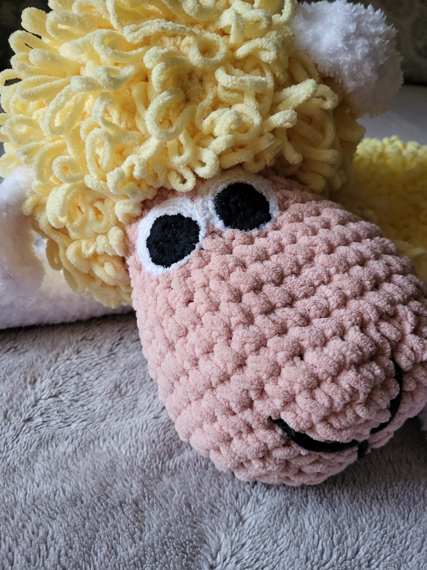 Crochet sheep rug or toys
