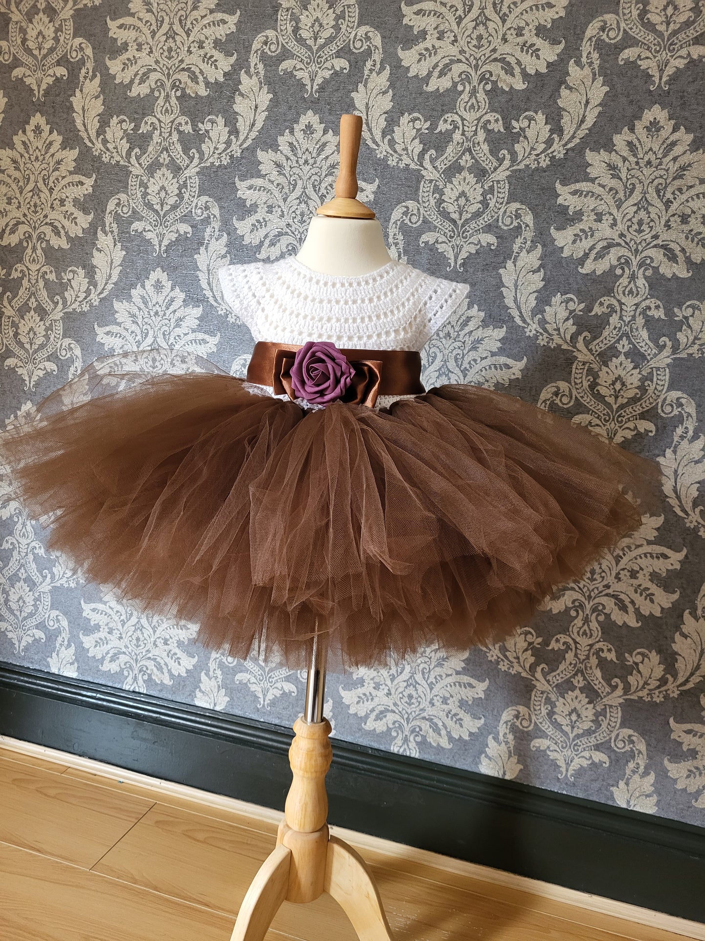 Handmade crochet girl dress, size 2 year UK