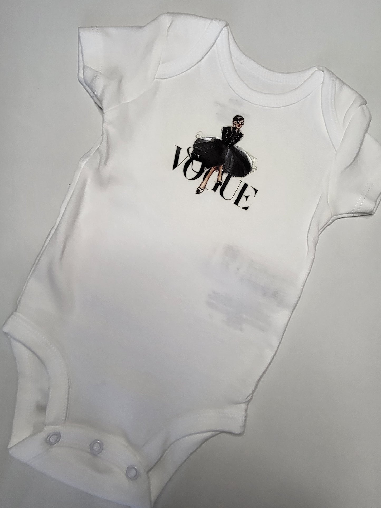Baby girl bodysuit Rhinstone heart or Vogue