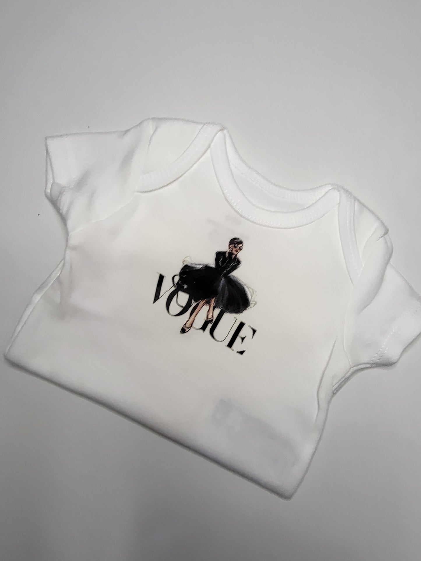 Baby girl bodysuit Rhinstone heart or Vogue