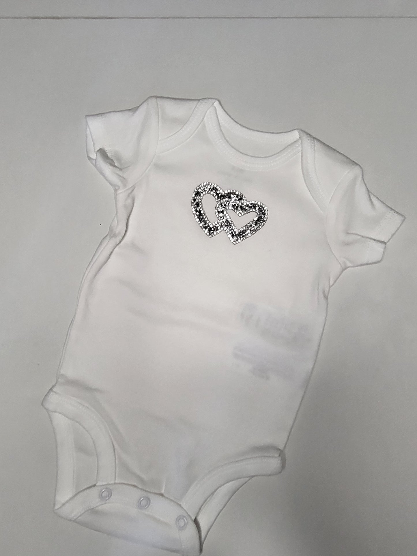 Baby girl bodysuit Rhinstone heart or Vogue