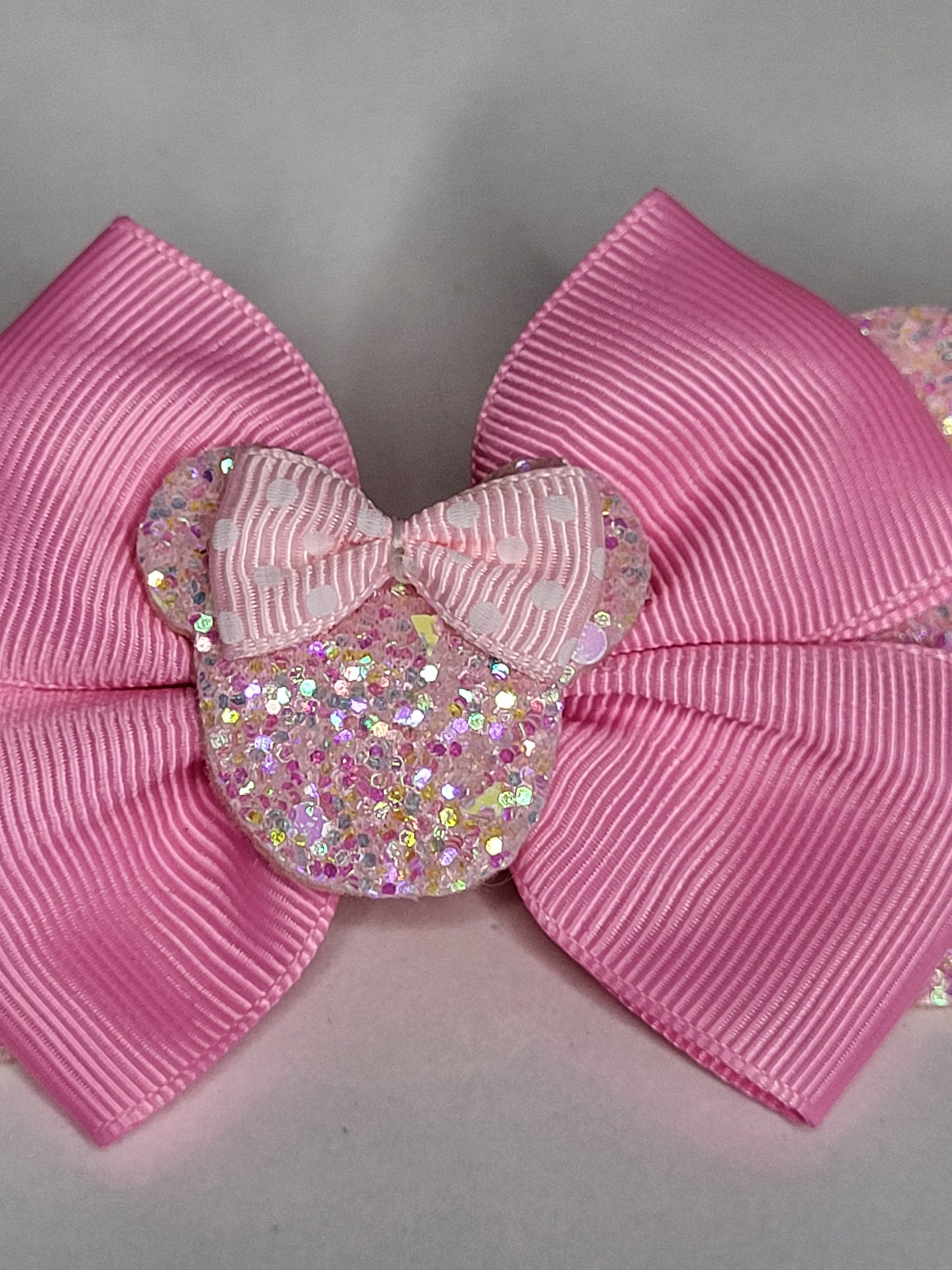 Pink bow hair clips