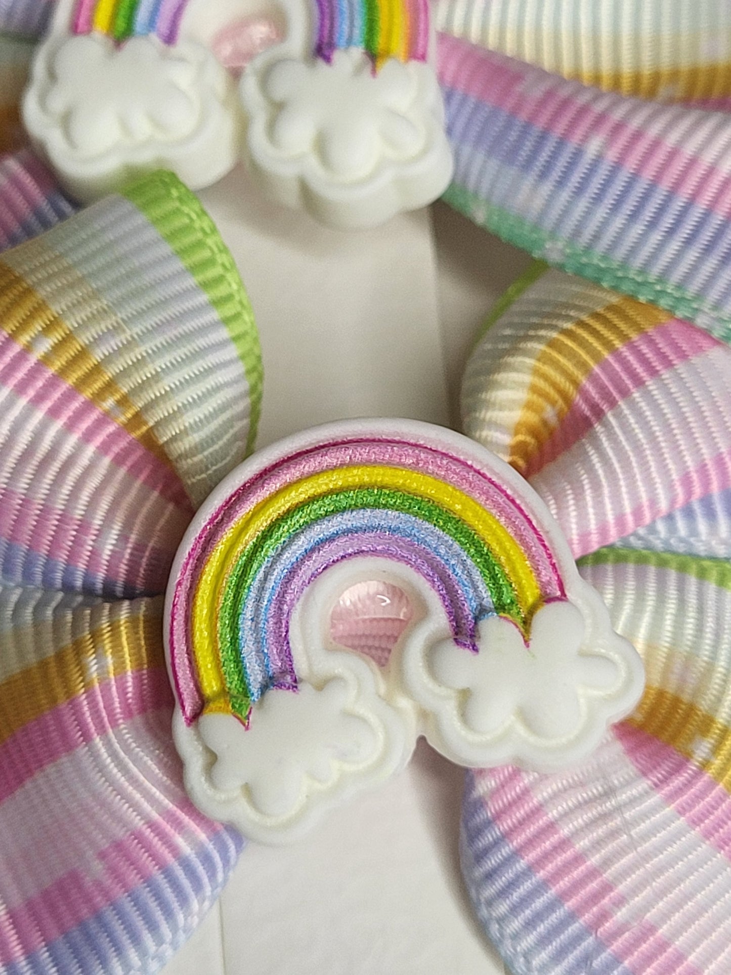 Rainbow hair clips ×2