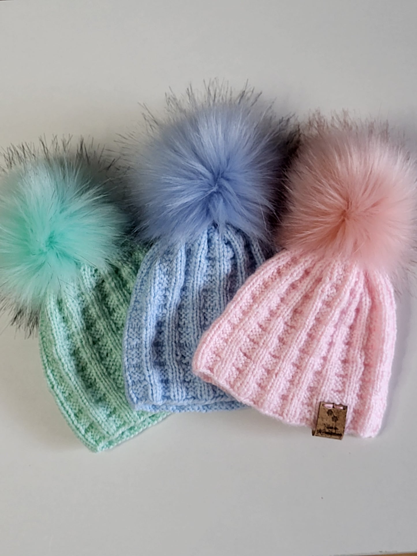 Knitted newborn beanie hats