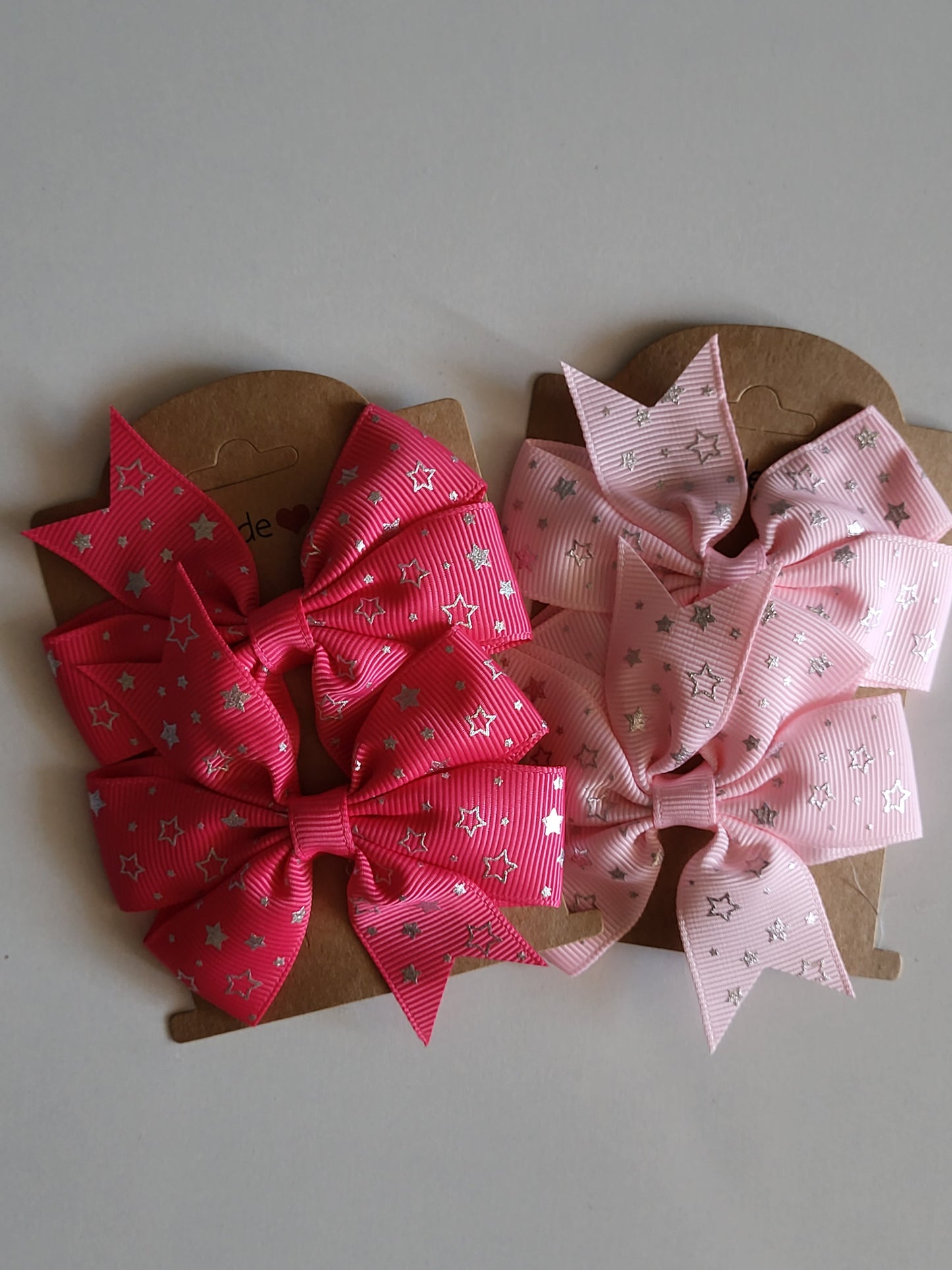 Stars bow hair clips ×2