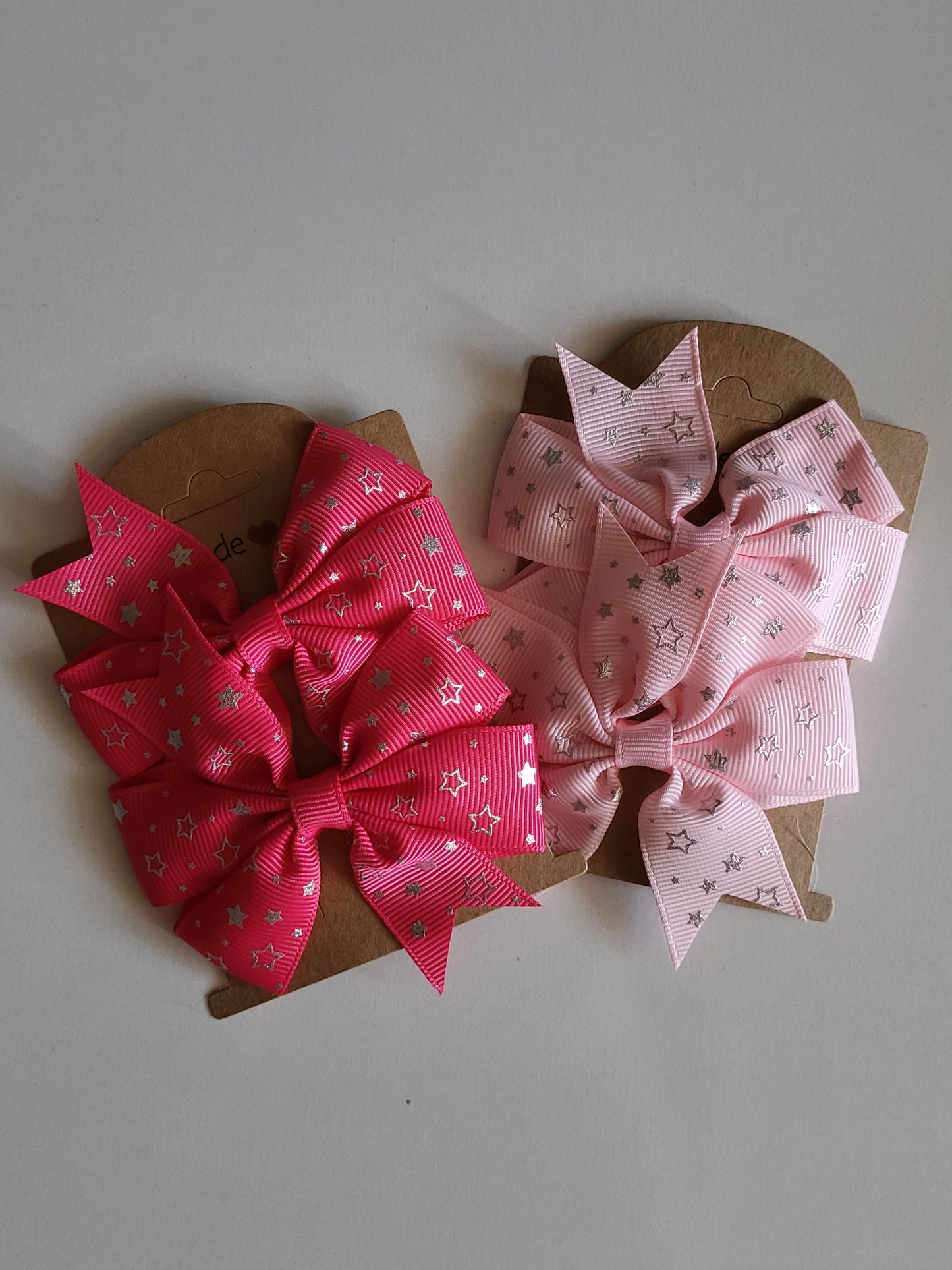 Stars bow hair clips ×2