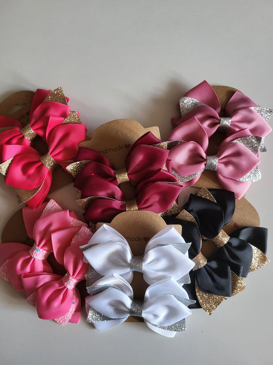 Handmade hair bows clips ×2