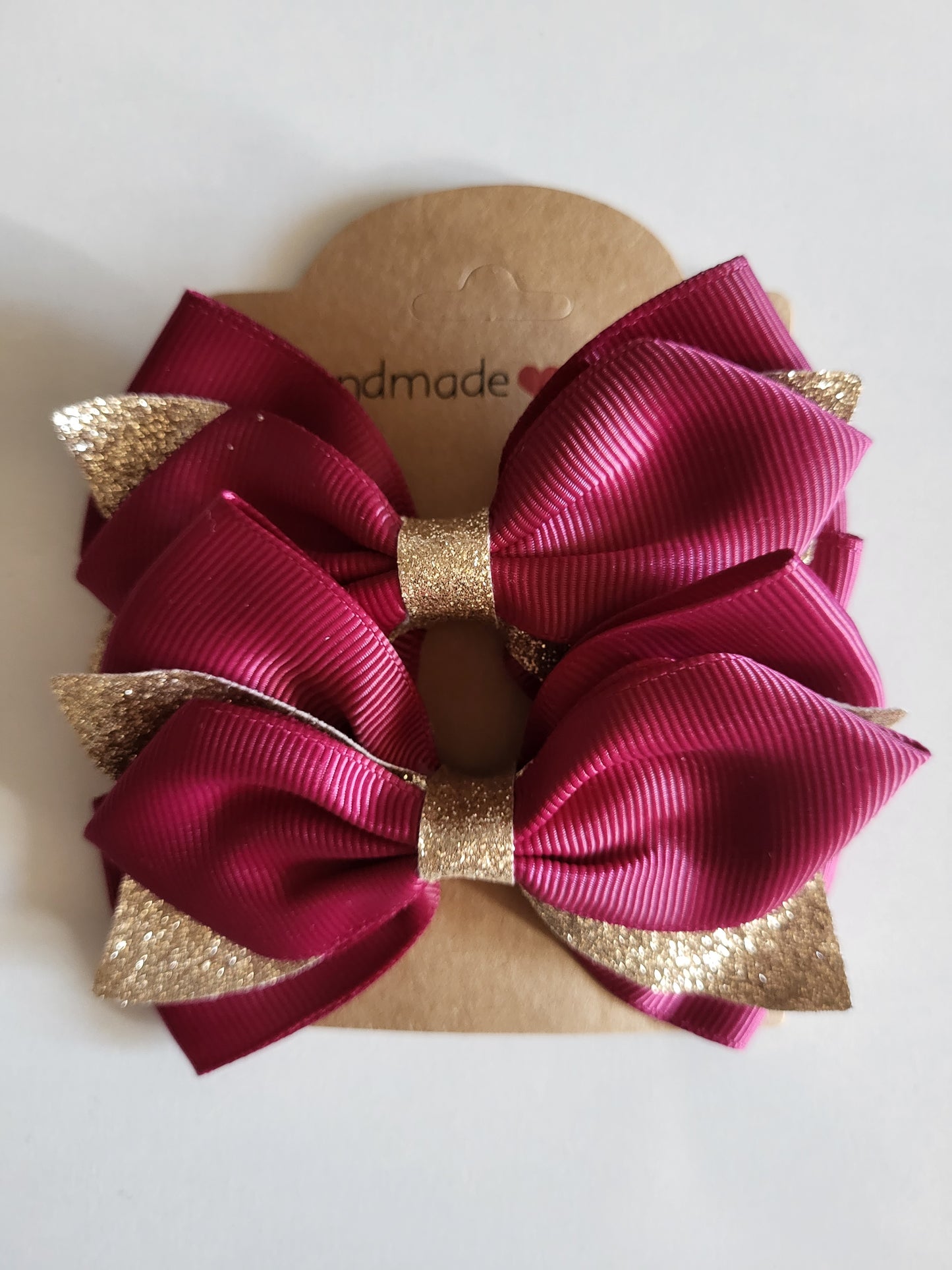 Handmade hair bows clips ×2