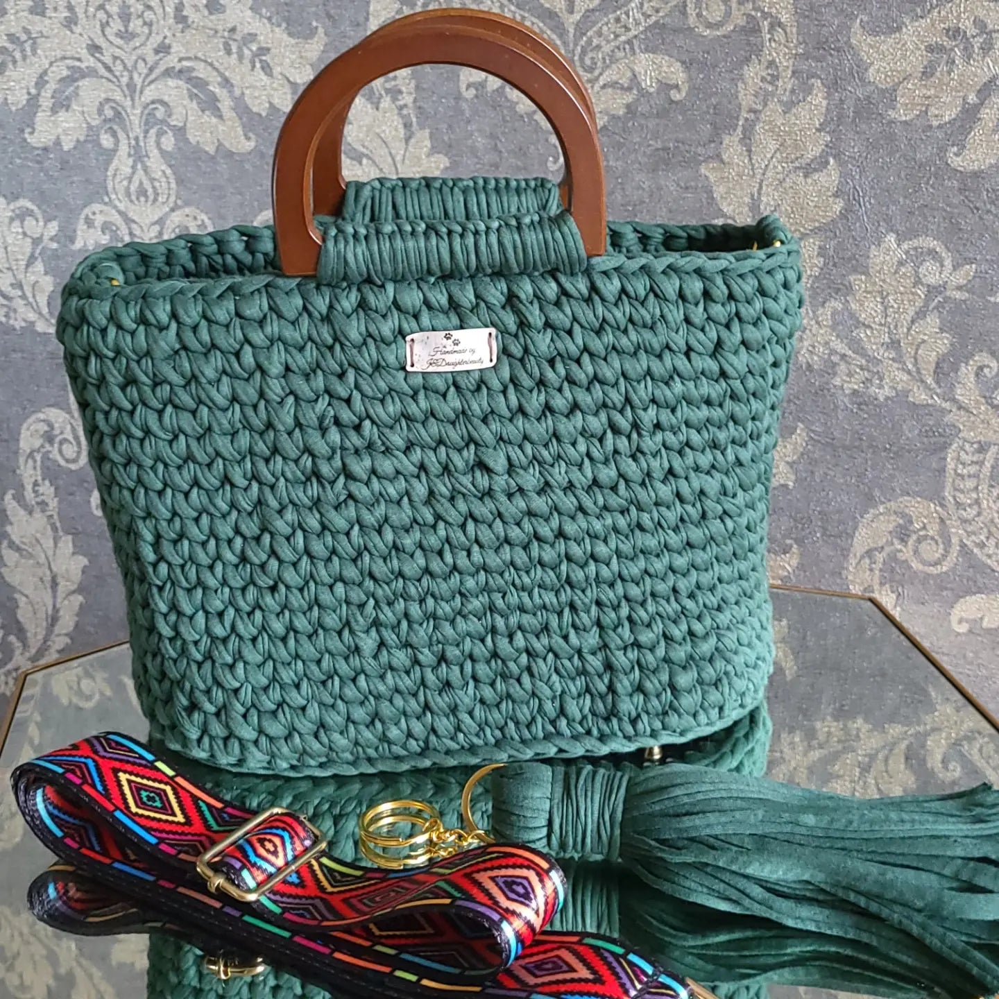 Handmade crochet handbags or cross body bag, classic and casual style