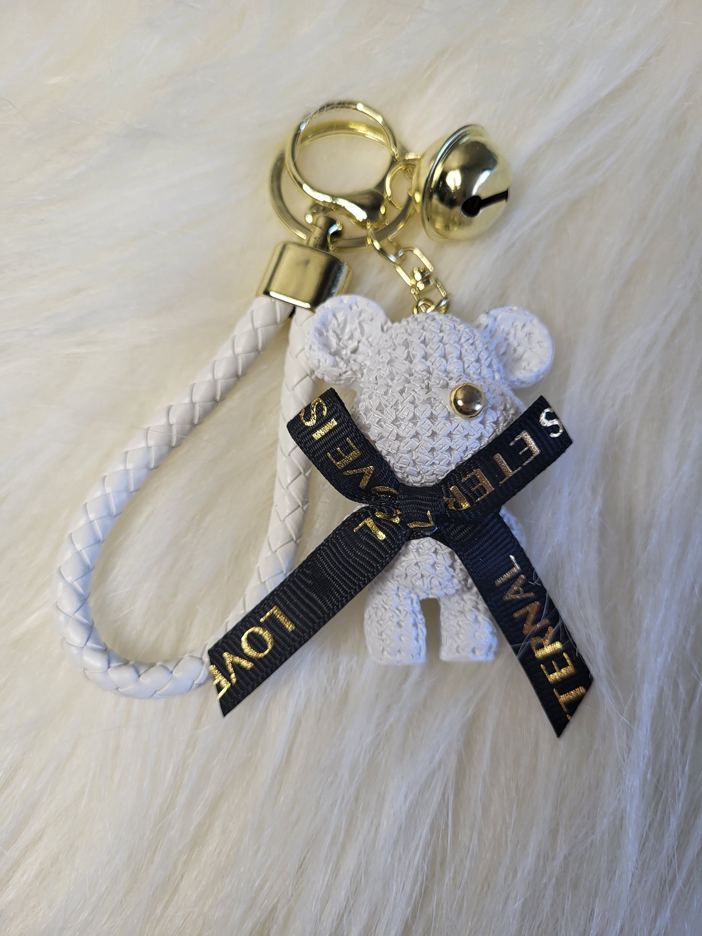 Cute bear chain with a bow, bell