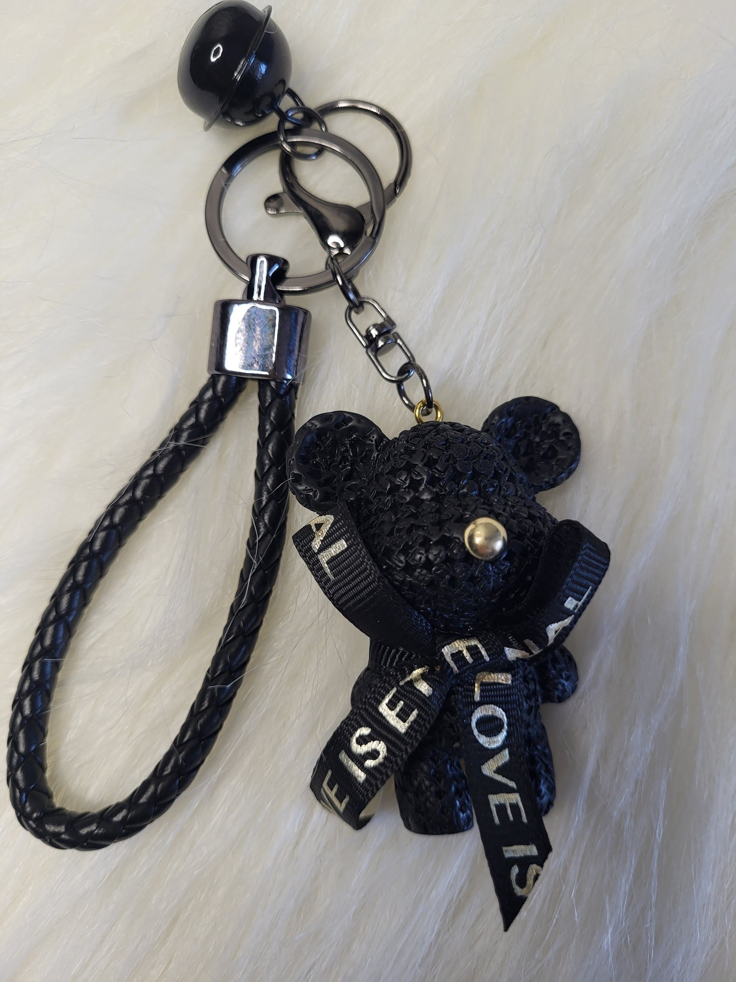 Cute bear chain with a bow, bell
