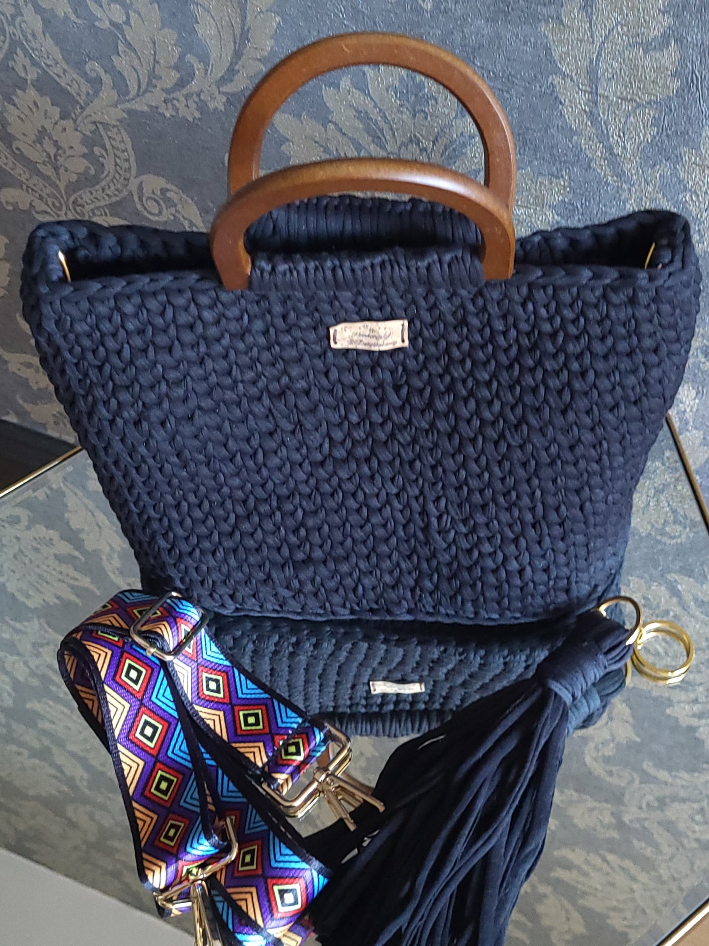 Handmade crochet handbags or cross body bag, classic and casual style