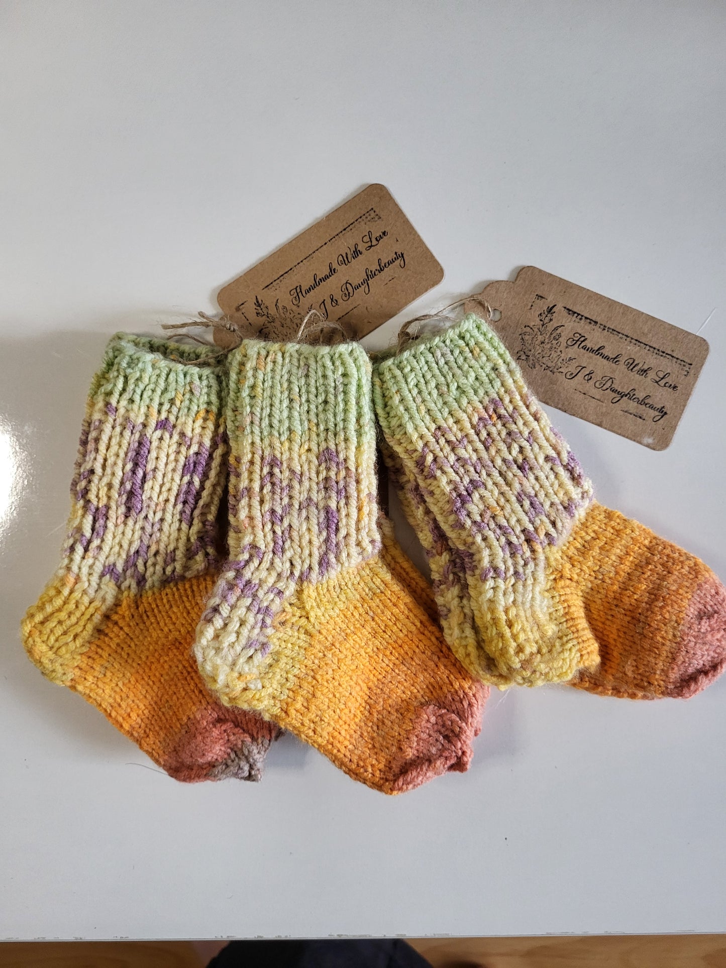 Baby knitted aran yarn socks 6-12M