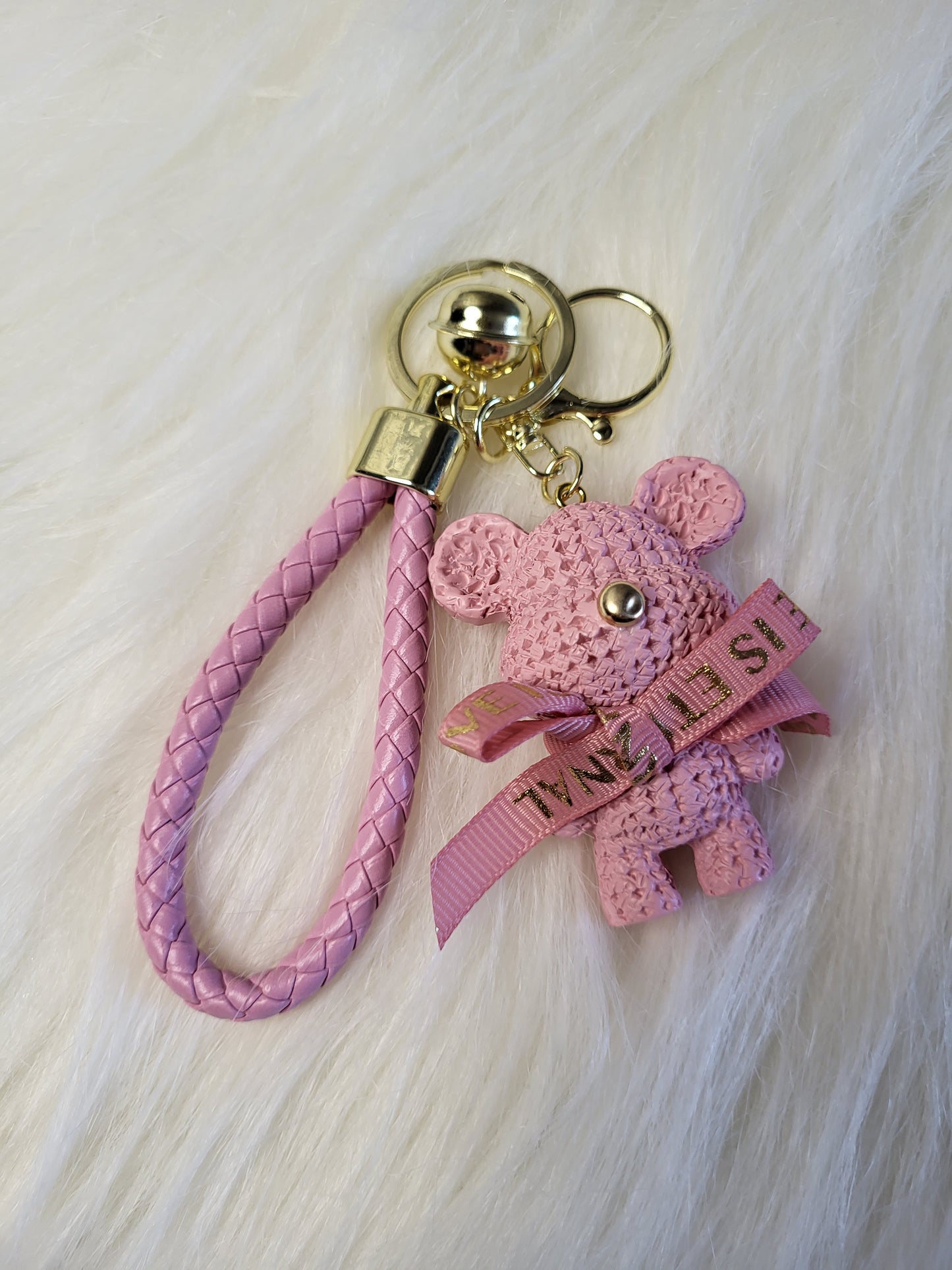 Cute bear chain with a bow, bell
